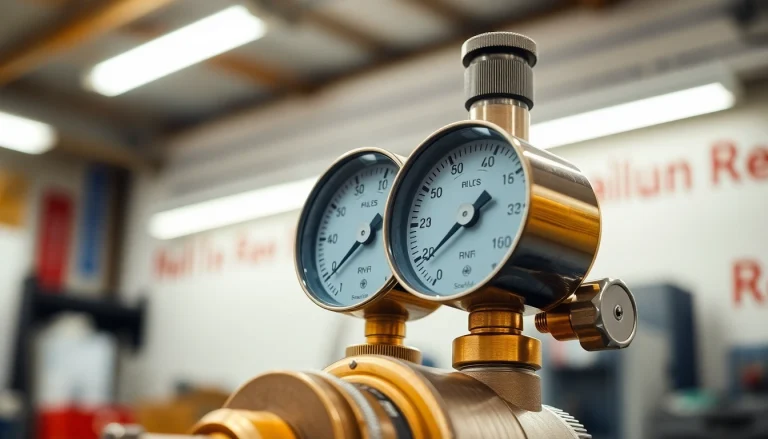 Adjust the nitrogen regulator pressure accurately with its dual gauges for optimal performance.