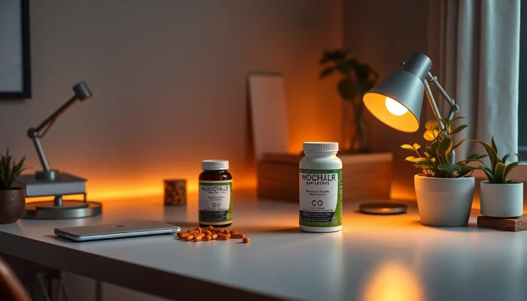 Enhance cognitive function with premium nootropics displayed on a sleek modern desk.