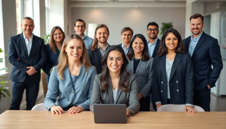 Capture professional company headshots showcasing diverse individuals in a modern office environment.