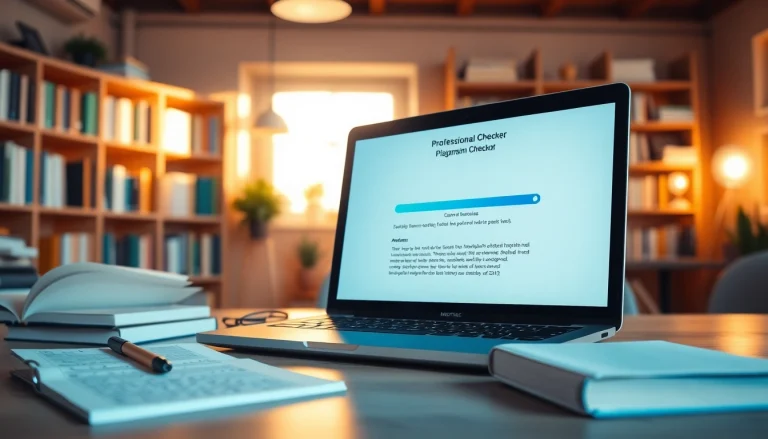 Check document plagiarism with an accurate online plagiarism checker interface on a computer.