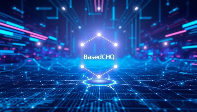 Visual representation of the BasedChadHQ Base chain showcasing blockchain technology connections.