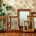 Showcase vintage frames with intricate details against an elegant backdrop.