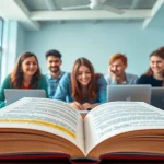 CIPD assignment help in a vibrant study environment with students collaborating.