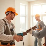 Drywall painting contractors near me skillfully painting fresh drywall in a well-lit home setting.