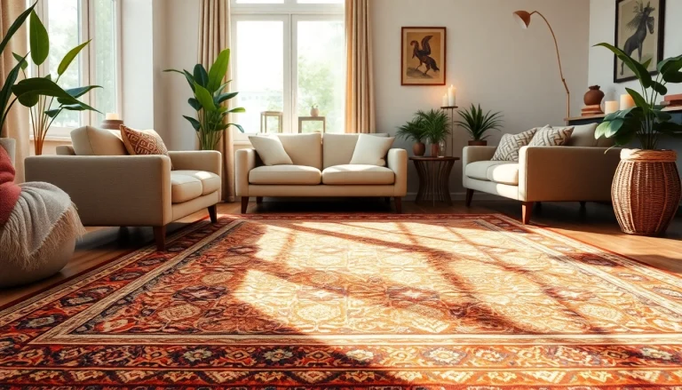 Admire the intricate Zemmour Vintage rugs in a cozy sunlit living room setting.