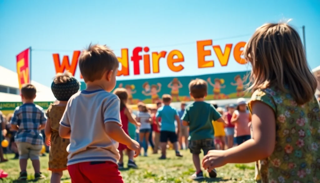 Experience the excitement of a wildfire event in Perth with families enjoying activities.