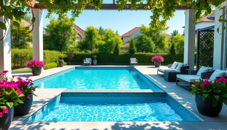 Build your own pool with lush scenery and elegant outdoor decor.