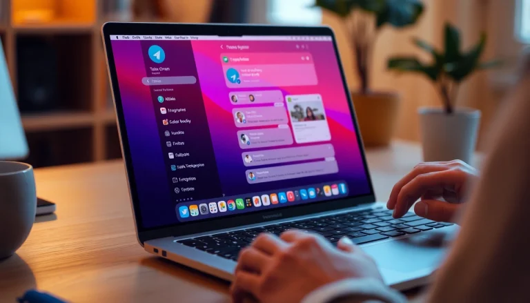 Easily download telegram电脑下载 on a laptop with a focused user interface and vibrant colors.