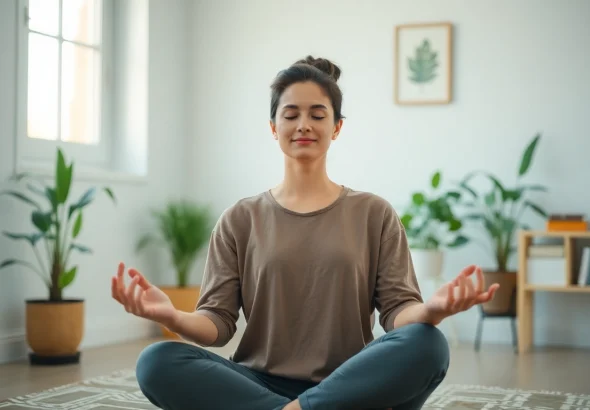 Practicing mindfulness for dealing with anxiety in a tranquil setting.