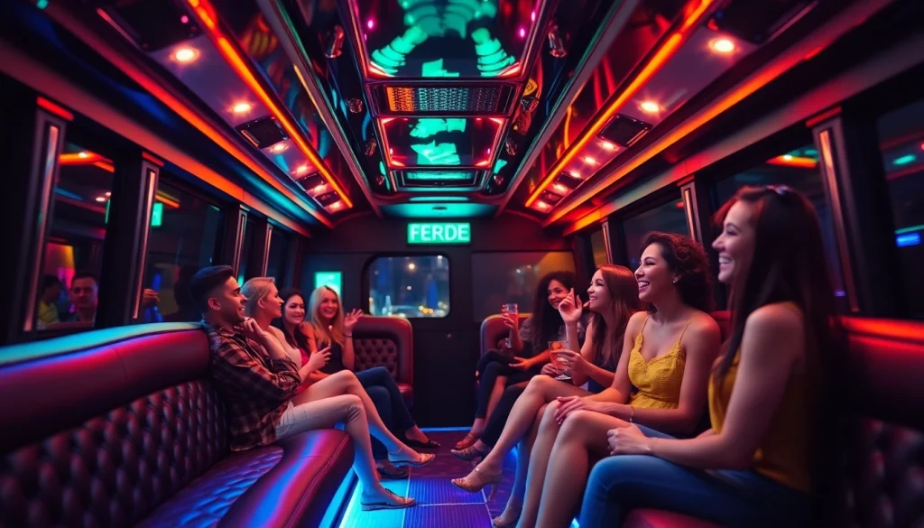 Experience the vibrant nightlife aboard an Atlanta party bus with luxurious interiors and joyful celebrations.