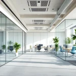 Enhance your space with movable glass partitions that elevate modern office design and functionality.