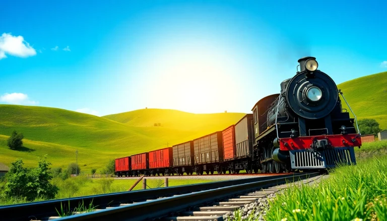 Experience railroad tycoon free download with a vintage train simulation scene showcasing lush landscapes.