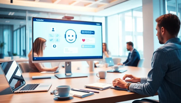 Engage with an AI bot for websites in a collaborative office environment, enhancing user interactions.