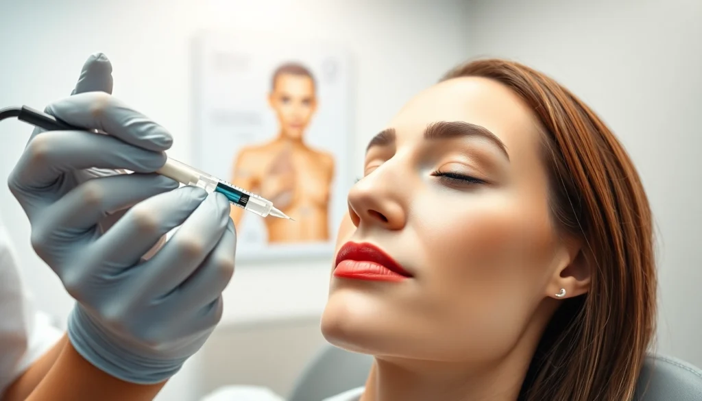 Expert administering botox injections in a serene clinic environment, highlighting professionalism and comfort.