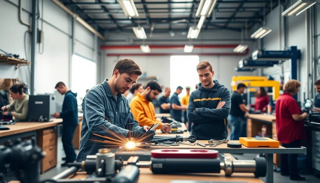 Students learning practical skills at a trade school in Knoxville, TN, showcasing vocational training.