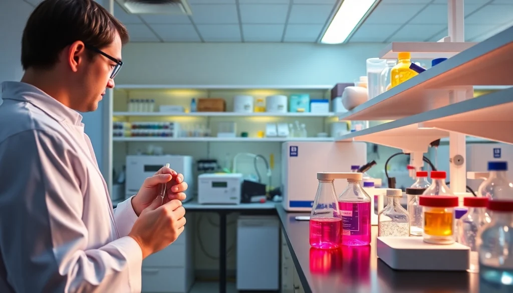 Researchers conduct all check experiments with TeSR™ feeder-free pluripotent stem cell culture media in a modern lab.
