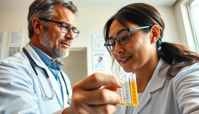Allergien erkennen und behandeln durch einen Arzt, der einem Patienten hilft.
