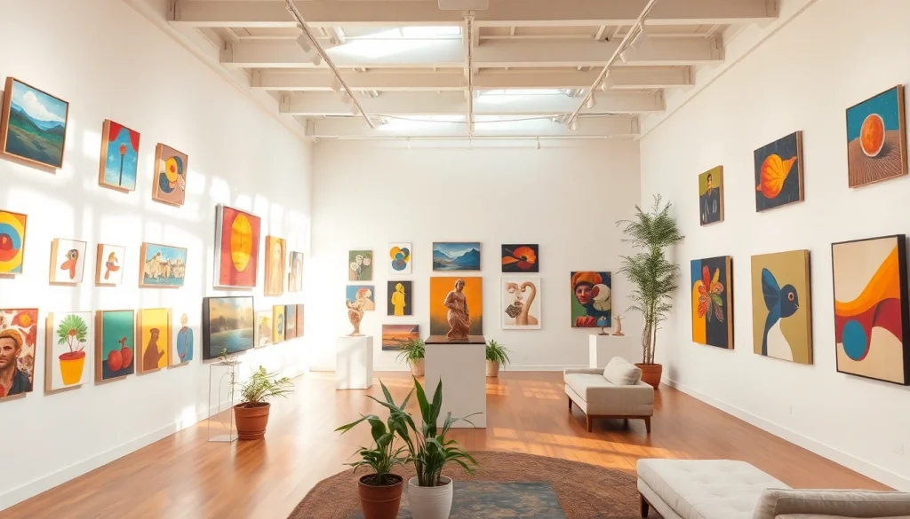 Visit in lieu gallery featuring contemporary artworks and a vibrant, inviting atmosphere.