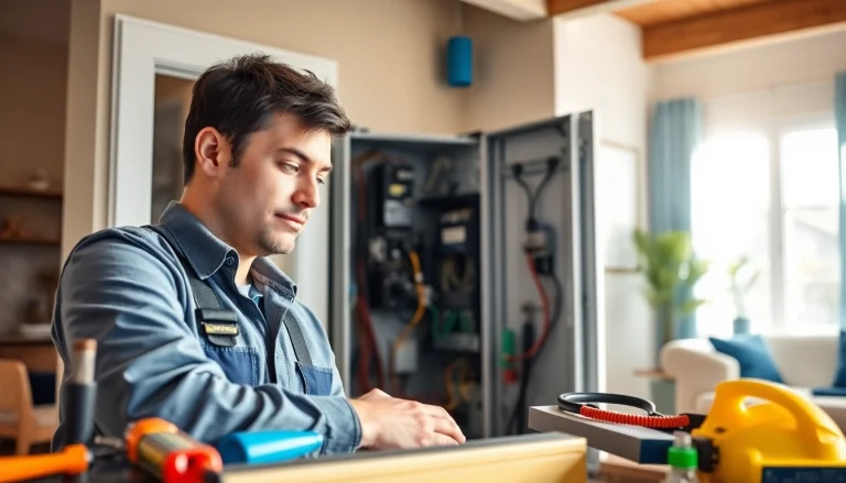 Inspecting an Electrical Panel Clearwater for safety and upgrades in a well-lit room.