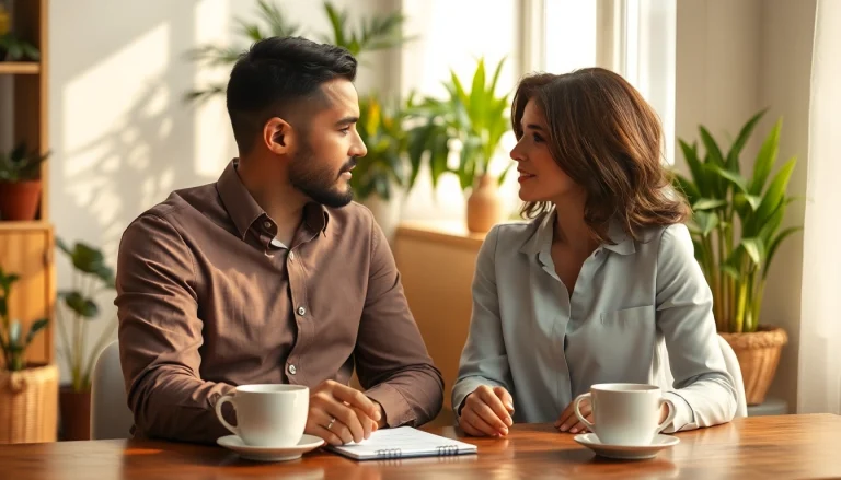 Couple communicating in relationships, showcasing intimate conversation and active listening.