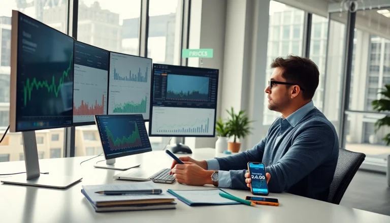 Analyze competitor pricing with a professional business analyst examining data and graphs.