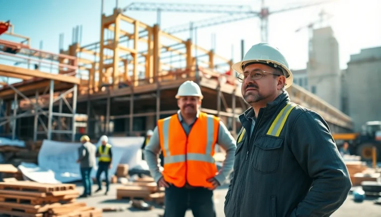 Showcasing a New York City General Contractor leading a busy construction project with workers.