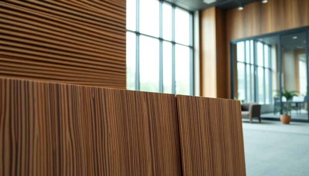 Enhancing sound quality with acoustic slat wood wall panels in a serene interior setting.