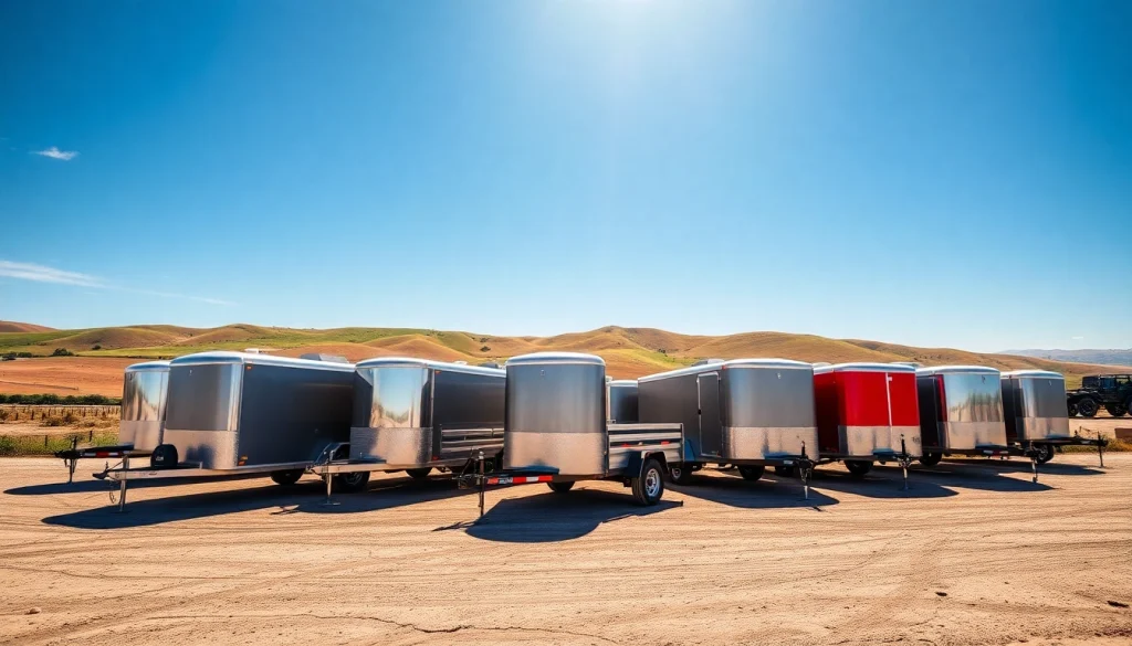 Browse bri-mar trailers for sale near me displayed in a scenic outdoor setting.