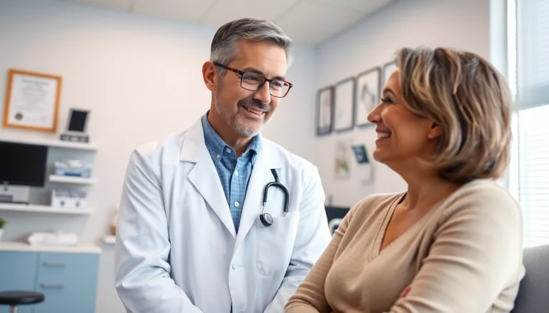 Parker medical las vegas doctor providing personalized care to a patient in a modern clinic.