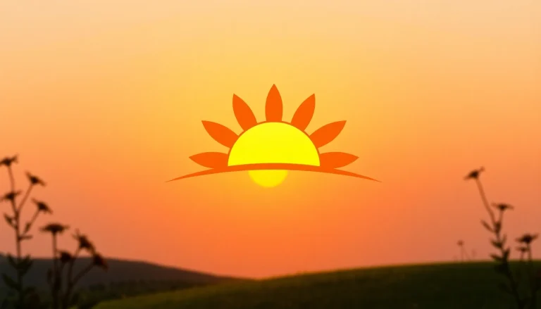 Showcase a bright dawn logo symbolizing renewal with a rising sun and inspiring colors.