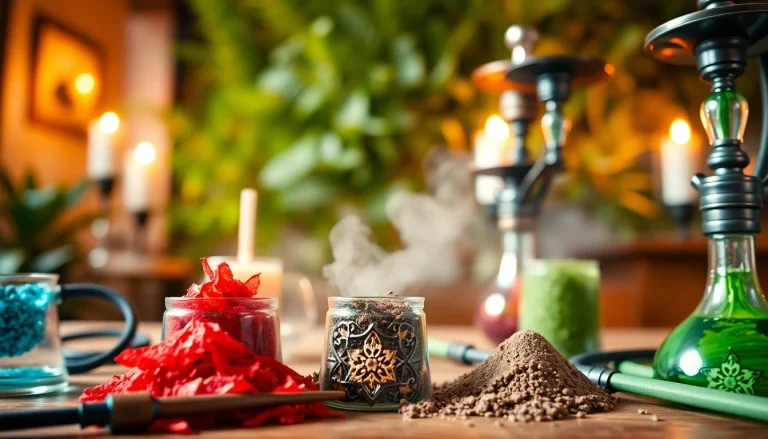 Savor the vibrant shisha hookah flavors showcased in a cozy setting with colorful tobaccos.