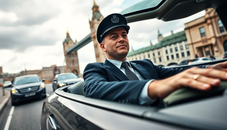 Experience the elegance of a london chauffeur service with a professional driver in a luxury car.