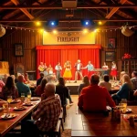 Experience the excitement of Firelight Barn Dinner Theater with lively performances and delicious BBQ.