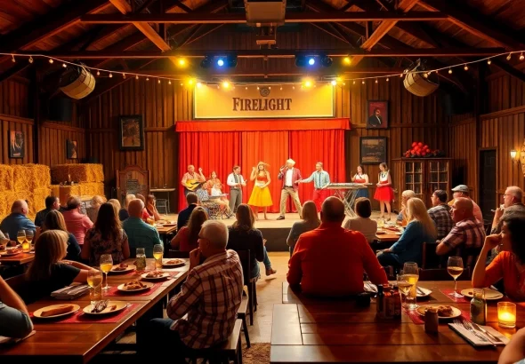 Experience the excitement of Firelight Barn Dinner Theater with lively performances and delicious BBQ.
